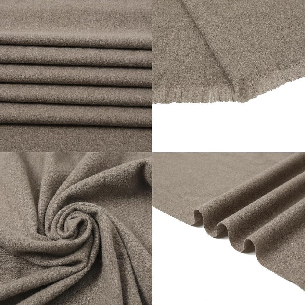 Swat Pany Scarf For Women Winter Pashmina Shawls For Women Wedding Shawls-Khaki - Picture 7 of 7